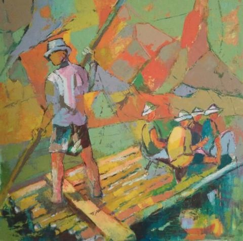 L'artiste bruic-depes - promenade en radeau sur le mékong