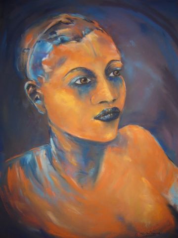 femme bleue (s�rie bleue) - Peinture - Mc Palcowski-Collin