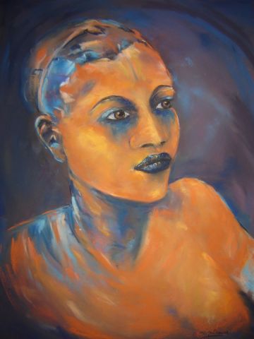 femme bleue (série bleue) - Peinture - Mc Palcowski-Collin
