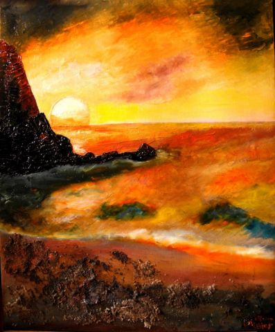 PEINTURE  de SOLEIL  ....  COUCHER - Peinture - monemaier