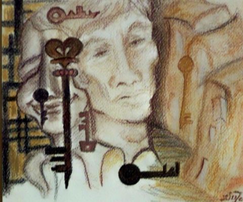 l'homme enfermé - Peinture - JACQUELINE SARAH UZAN
