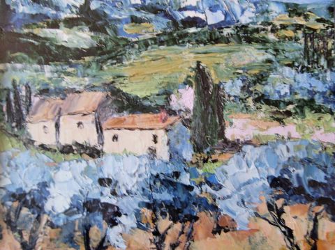 paysage de provence - Peinture - MARIE-THERESE VION