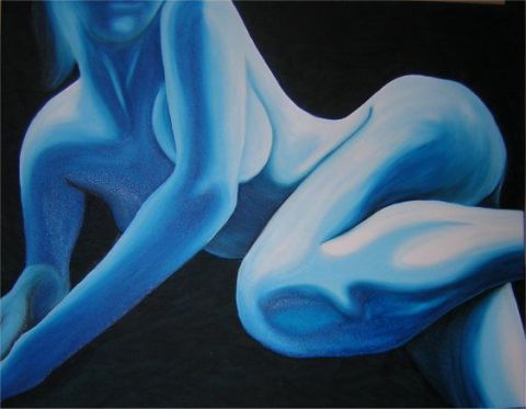 La femme Bleue - Peinture - Jacques TRAVERS