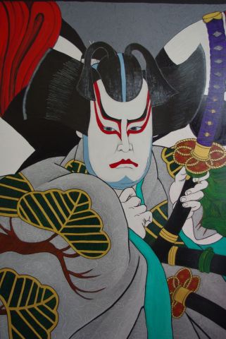 acteur Kabuki - Peinture - Christian Charriere