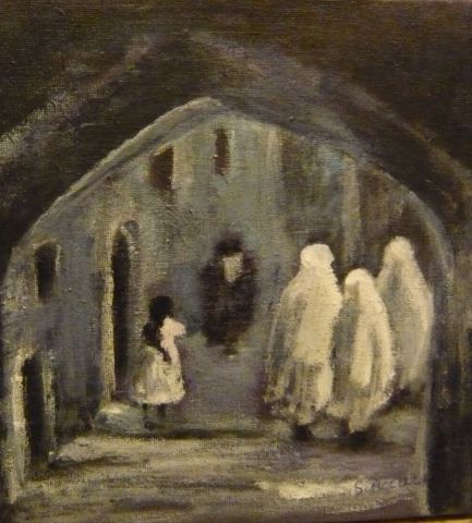 Une rue d'Alger - Peinture - Suzanne ACCARIES