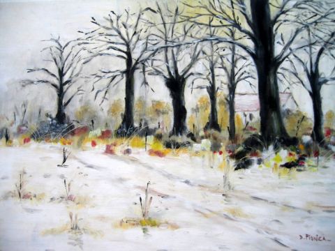 L'artiste PIONICA - Chemin  sous la neige