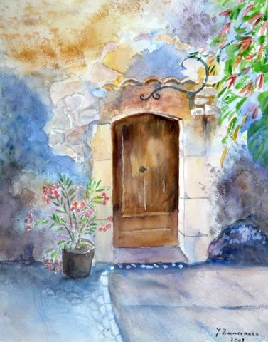 porte ancienne - Peinture - Joanna Zimmermann