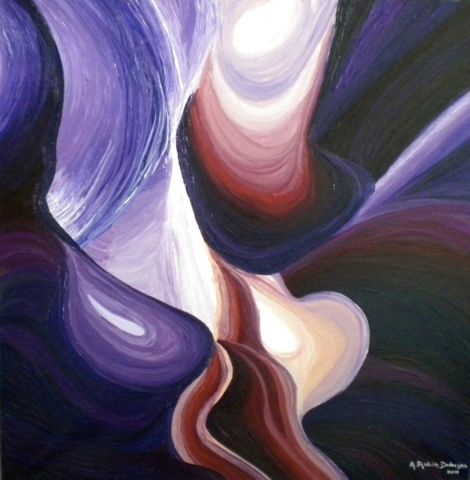 turbulences mauves - Peinture - Anny Robin Deshayes