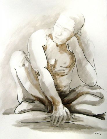 Tel Bouddha - Dessin - Monick Bres 