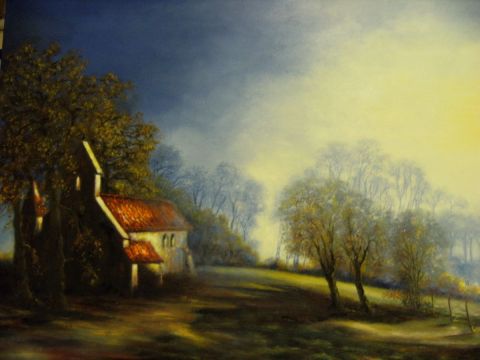 petit matin en Gascogne - Peinture - Jacques Henry Lagranges