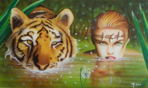 Tigresse - Peinture - Mako