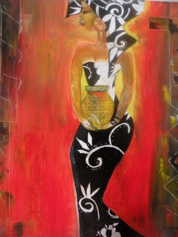 femme d'Afrique - Peinture - MarilyneBarret
