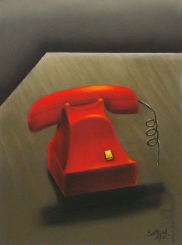Téléphone rouge - Peinture - BETTY-M peintre