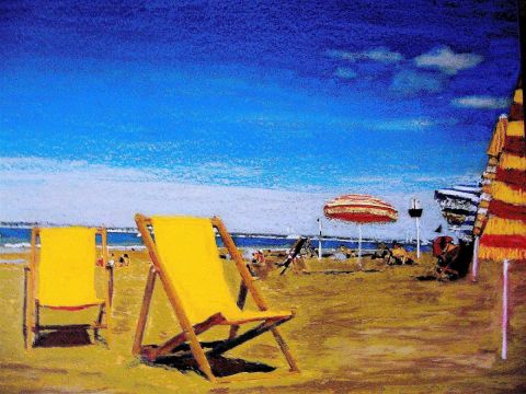 L'artiste Jacques Cauda - La plage