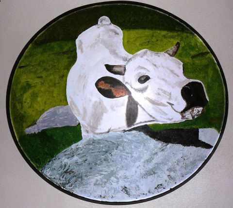 La vache - Peinture - philippe lacam
