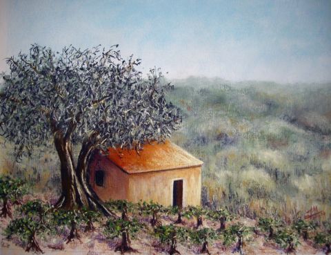 A l'ombre de l'olivier - Peinture - ghighi