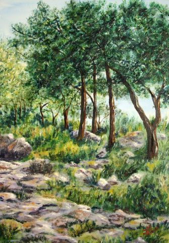 En for�t - Peinture - ghighi