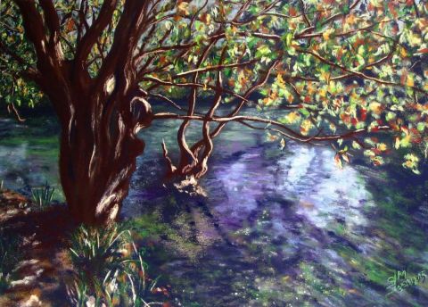 Au bord de l'eau - Peinture - ghighi