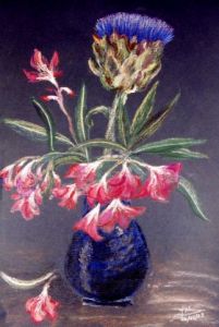 Voir cette oeuvre de ghighi: Fleurs d'artichaut et laurier rose