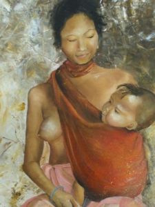Voir cette oeuvre de Claudine Salesse: Mère à l'enfant