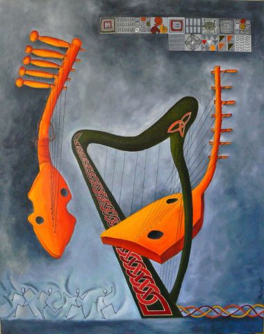 Ululu et fang chez les celtes - Peinture - Flo MARTIN