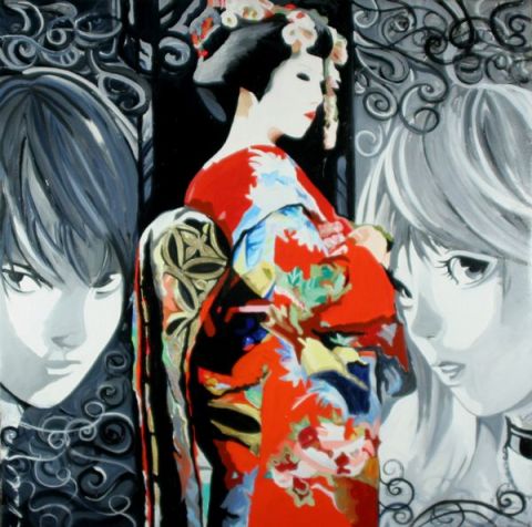 geisha 3 - Peinture - CLOTILDE NADEL