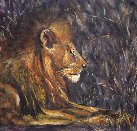 Le lion - Peinture - ghighi