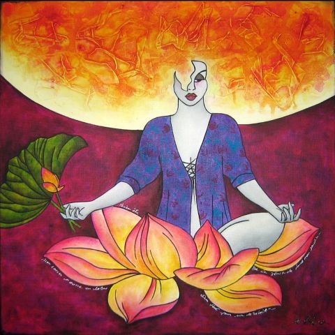 Lotus 2, mauve - Peinture - Ah Tatieva 