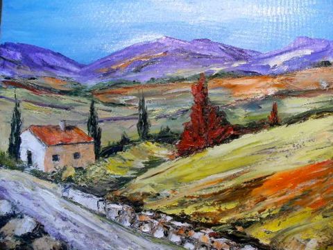  MAISON AVEC CHEMIN  MURET EN C�VENNES  - Peinture - litalien