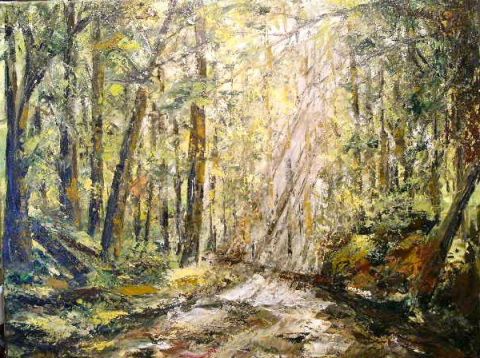 ECLAIRAGE NATUREL EN FORET - Peinture - litalien