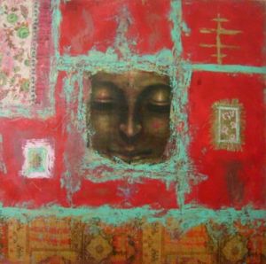 Peinture de corinne haquin: bouddha