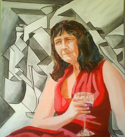 L'artiste bepicouleur -  femme en robe rouge