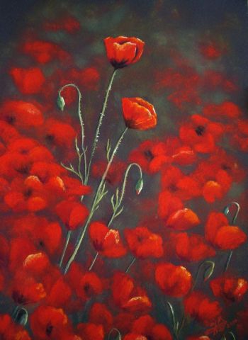 Parmi les coquelicots - Peinture - ghighi