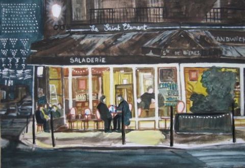 bar de nuit - Peinture - olivier laplace