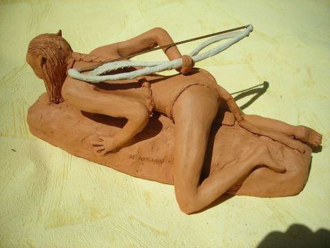 Na'vi en chasse - Sculpture - Jean Francois Guilard