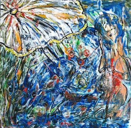 La Baigneuse au Parasol - Peinture - OD' ILE 
