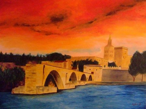 Sur le pont d'Avignon - Peinture - LydieJ