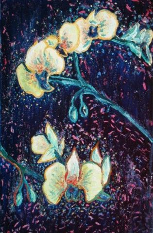 orchidées - Peinture - tetris