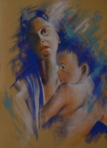 Peinture de ROBERT Pascale: MERE et ENFANT