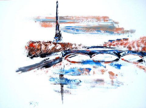 PARIS EN SEINE - Peinture - BAPTYSTE