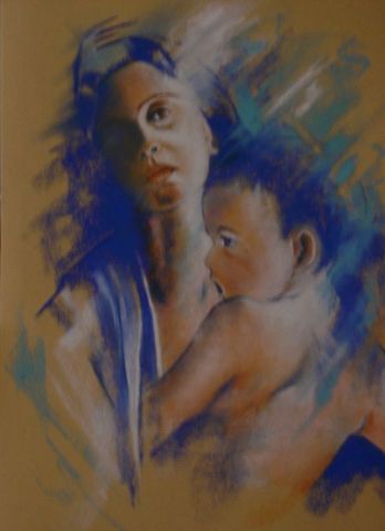 MERE et ENFANT - Peinture - ROBERT Pascale