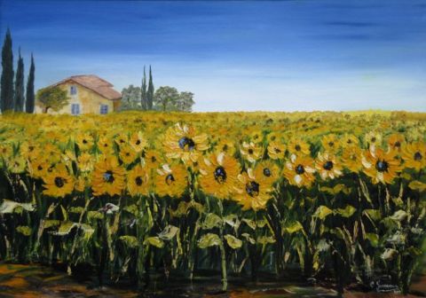 Helianthus giganteus - Peinture - Catherine GARCERAN