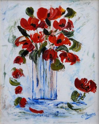 Verticalit� en fleur - Peinture - Catherine GARCERAN