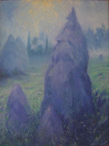 le grand conne sous le brouillard - Peinture - waheb khaled khodja