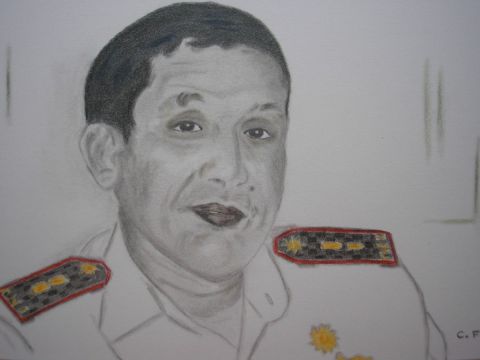 Le  Commandant   - Dessin - Catherine FALIZE