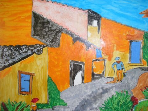 DANS LA RUE DE PROVENCE - Peinture - GHIS