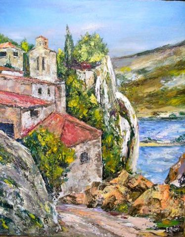 village perch�  - Peinture - litalien