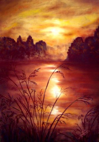 Soleil couchant - Peinture - ghighi