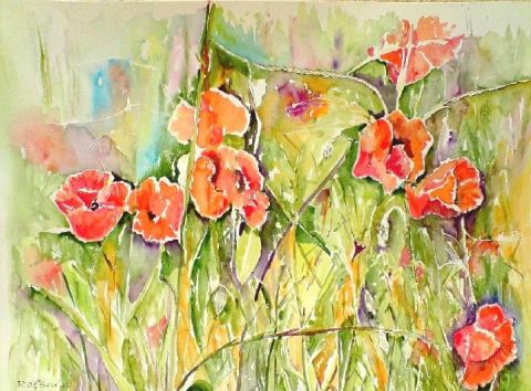 Coquelicots - Peinture - atelier mauve