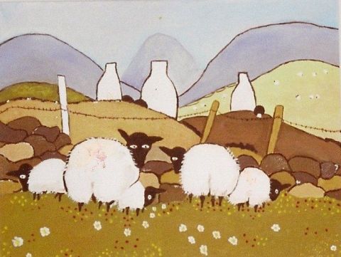 les moutons - Peinture - emilie leonardi
